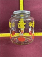 Vintage Daffodil Glass Jar