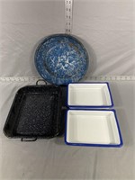 enamelware pans and trays