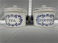 coffee and tea crock canisters with lids