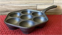 Vintage 7-1/2" aebleskiver cast iron cookware