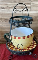 Plant stand with coffee mug flower pot