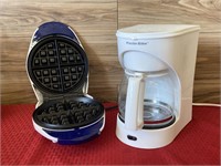 Waffle maker and coffee pot