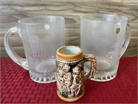 Crystal water fowl beer  mugs / small beer stein