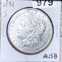 1892-S Morgan Silver Dollar CHOICE AU