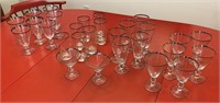 28 pcs Fostoria Platinum Wedding Ring Glasses