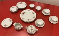 25 pcs Vintage Rose Pattern Fine China-Japan