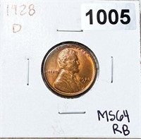 1928-D Lincoln Wheat Cent UNCIRCULATED RB