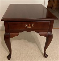 Queen Anne Cherry Side Table-Single Drawer