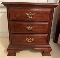 Three Drawer Cherry Nightstand