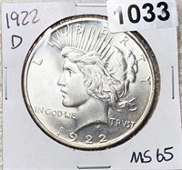 1922-D Peace Silver Dollar GEM BU