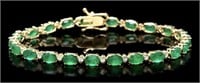 Certified 10.60 cts Emerald & Diamond 14k Bracelet
