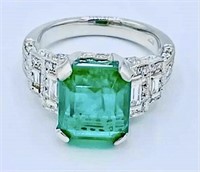 $168,000 GIA 18k 5.93 cts Emerald Diamond Ring
