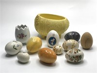 Lot of Vintage Ceramic & Stone Eggs