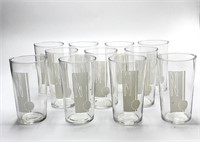 11 Vintage "N" Engraved Glassware