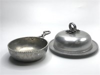 2 Vintage Buenilum Hand Wrought Aluminum Dishes