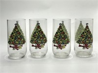 4 Williams Sonoma Luminarc Christmas Tree Glasses