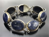 Vintage Sodalite 800 Silver Bracelet