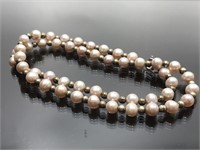 Vintage Pink Pearl Sterling Silver Necklace