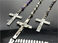 3 Vintage French Rosaries