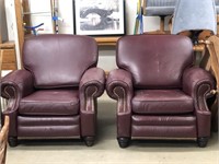Pair of Barca Leather Reclining Lounger