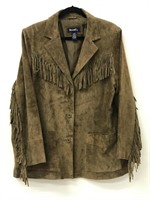 Vintage Leather Fringe Jacket by Denim & Co.