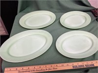 (4) Jadeite Fire King Serving Platters