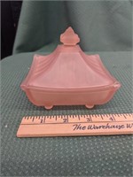 Pink Satin Glass Dresser Jar