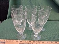 Five Piece (5pc) Etched Crystal Stems