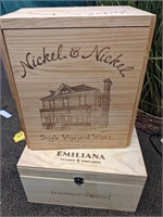 Two (2) Wood Wine Boxes