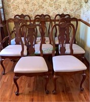 Set of 8 dining chairs, two arm chairs with six
