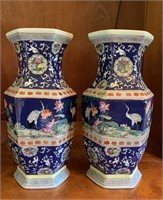 Matched pair large Chinese porcelain vases with