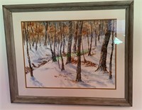 Large original watercolor - "Trees in the woods