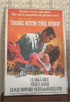 Framed movie poster for “Gone with the Wind”