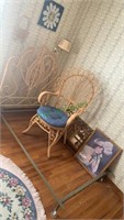 Rattan arm chair  with matching single size bed,