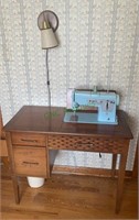 Vintage 1960s Singer sewing machine, turquoise