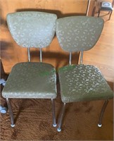 Pair of brown vinyl side chairs - vintage 1960s -