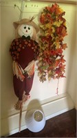 4 foot scarecrow, some fall leaf door
