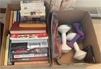 Box lot of books and a box lot of small ladies