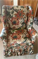 Nice upholstered wing back chair by the Hickory