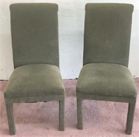 Pair of Green Upholstered Chairs