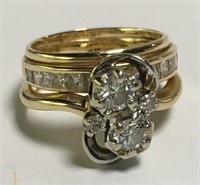14k Gold & Diamond Wedding Ring Set