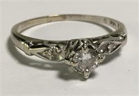 Diamond And 14k White Gold Ring