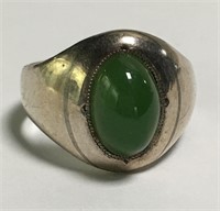 Silver Green Stone Ring