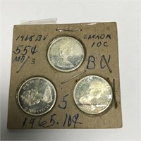3 Silver Canadian Dimes