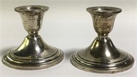 Pair Of Newport Sterling Weighted Candle Sticks