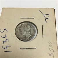 1936 S Silver Mercury Dime