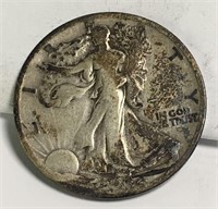 Silver Walking Liberty Half Dollar, Date Illegible