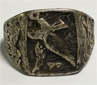 Sterling Silver Eagle Engraved Ring