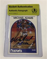 Michael Adams  Autographed Card, Nba Hoops