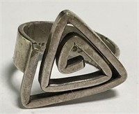 Mexico Sterling Silver Triangle Ring